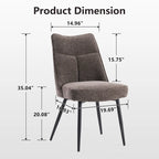 Ensemble de 2 chaises de cuisine et de salle à manger modernes en tissu rembourré