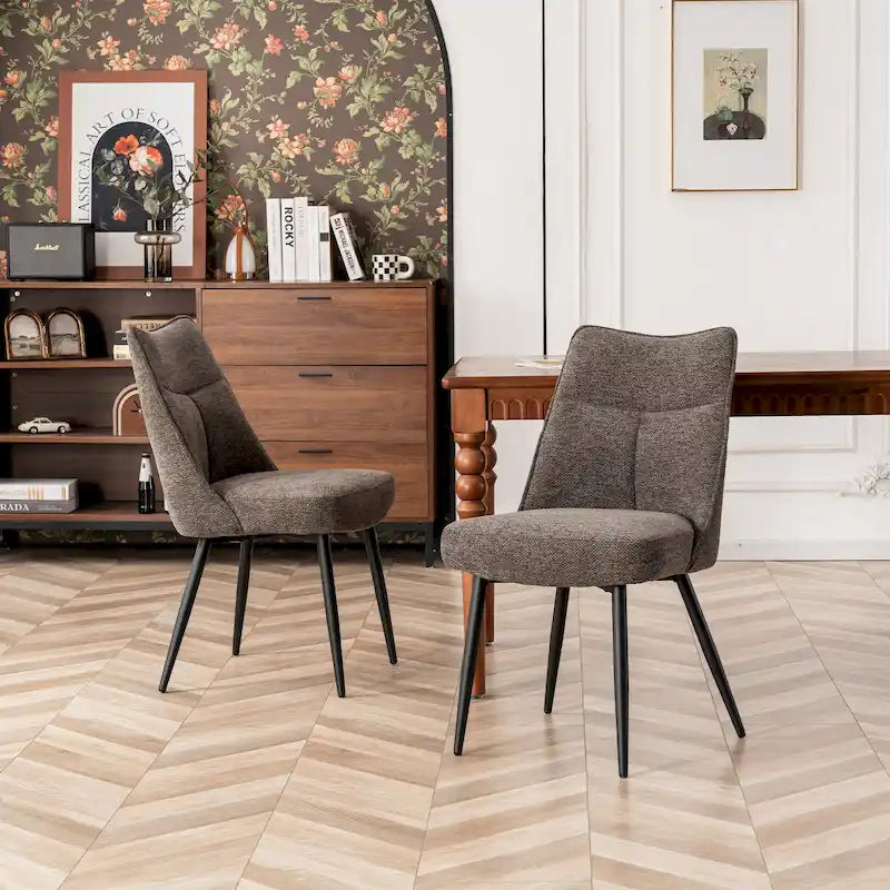 Ensemble de 2 chaises de cuisine et de salle à manger modernes en tissu rembourré