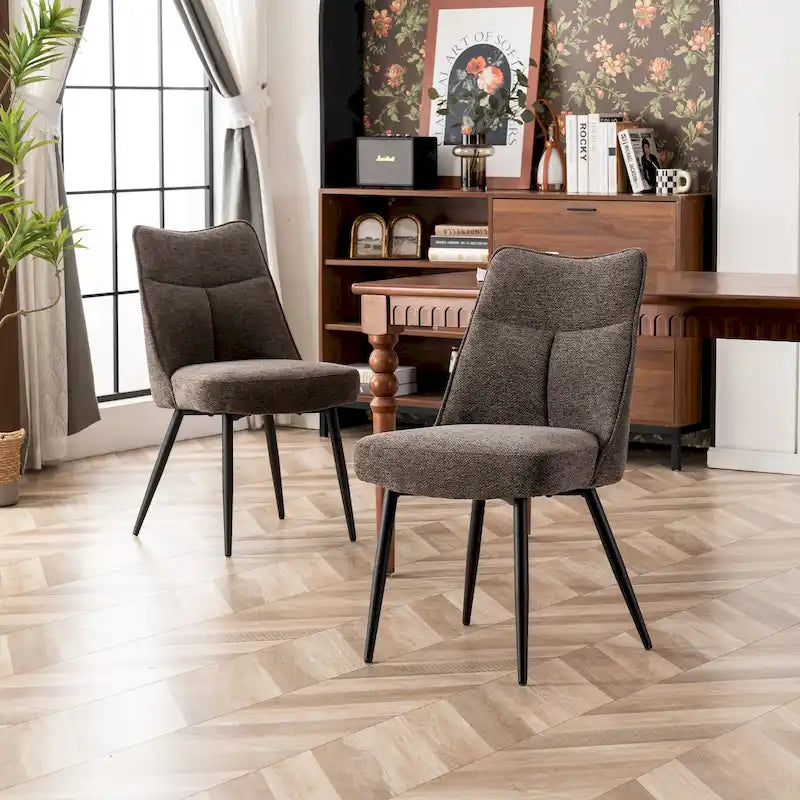 Ensemble de 2 chaises de cuisine et de salle à manger modernes en tissu rembourré