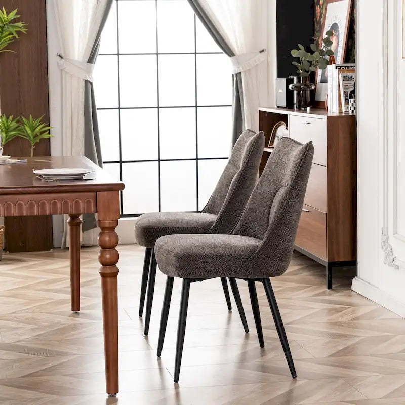Ensemble de 2 chaises de cuisine et de salle à manger modernes en tissu rembourré