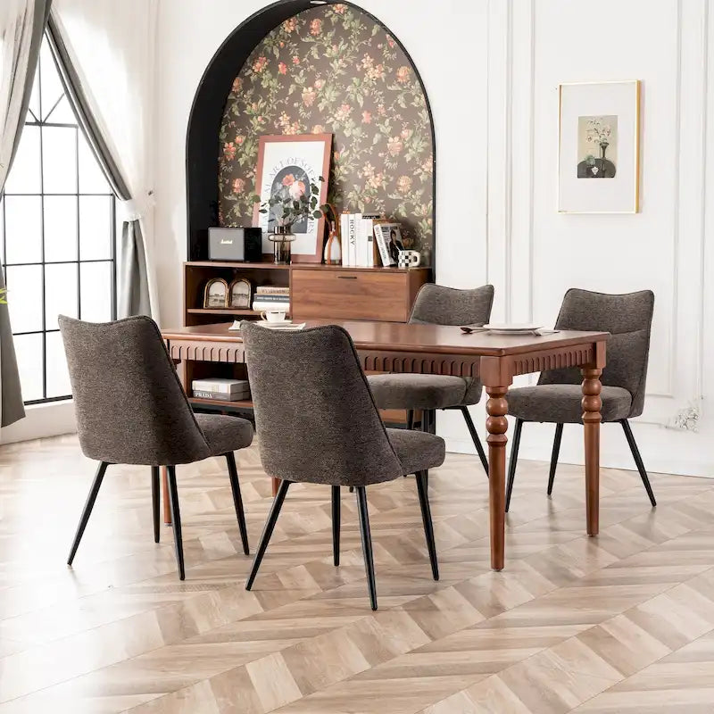 Ensemble de 2 chaises de cuisine et de salle à manger modernes en tissu rembourré