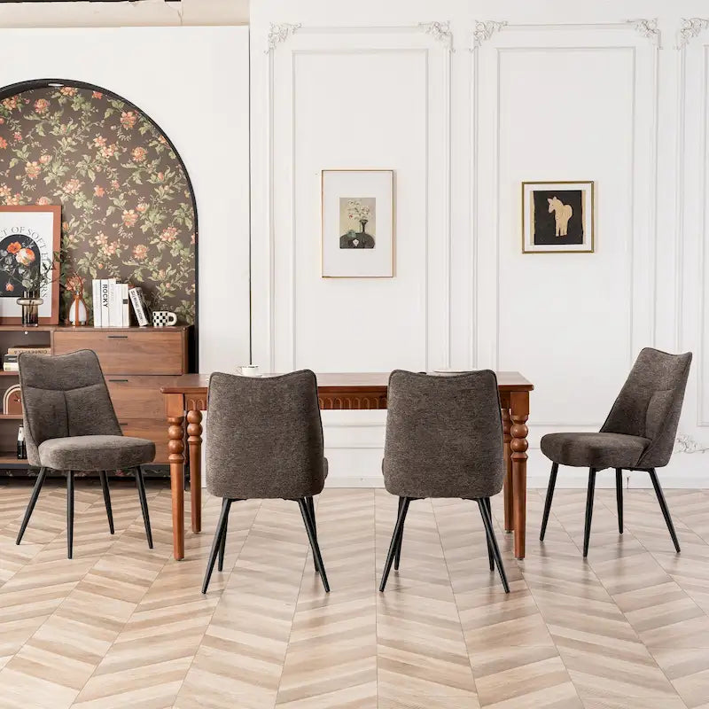 Ensemble de 2 chaises de cuisine et de salle à manger modernes en tissu rembourré