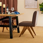 Ensemble de 4 chaises de salle à manger Glitzhome, revêtues de similicuir et dotées de pieds en bois en forme de V