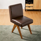 Ensemble de 4 chaises de salle à manger Glitzhome, revêtues de similicuir et dotées de pieds en bois en forme de V