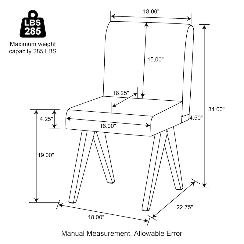 Ensemble de 4 chaises de salle à manger Glitzhome, revêtues de similicuir et dotées de pieds en bois en forme de V