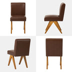 Ensemble de 4 chaises de salle à manger Glitzhome, revêtues de similicuir et dotées de pieds en bois en forme de V