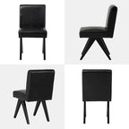 Ensemble de 4 chaises de salle à manger Glitzhome, revêtues de similicuir et dotées de pieds en bois en forme de V