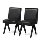 Ensemble de 4 chaises de salle à manger Glitzhome, revêtues de similicuir et dotées de pieds en bois en forme de V