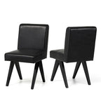 Ensemble de 4 chaises de salle à manger Glitzhome, revêtues de similicuir et dotées de pieds en bois en forme de V