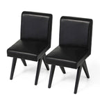 Ensemble de 4 chaises de salle à manger Glitzhome, revêtues de similicuir et dotées de pieds en bois en forme de V