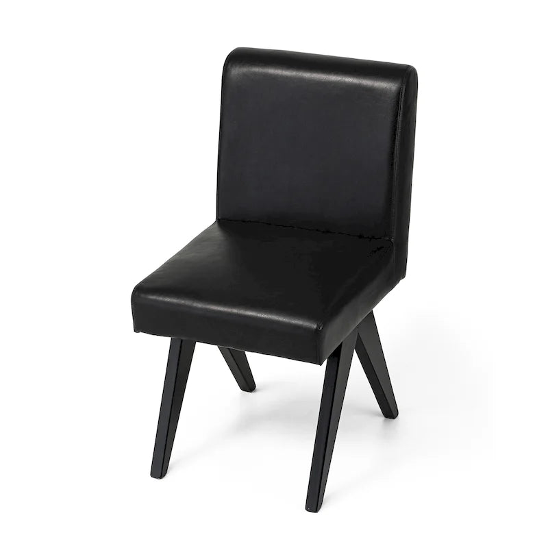 Ensemble de 4 chaises de salle à manger Glitzhome, revêtues de similicuir et dotées de pieds en bois en forme de V