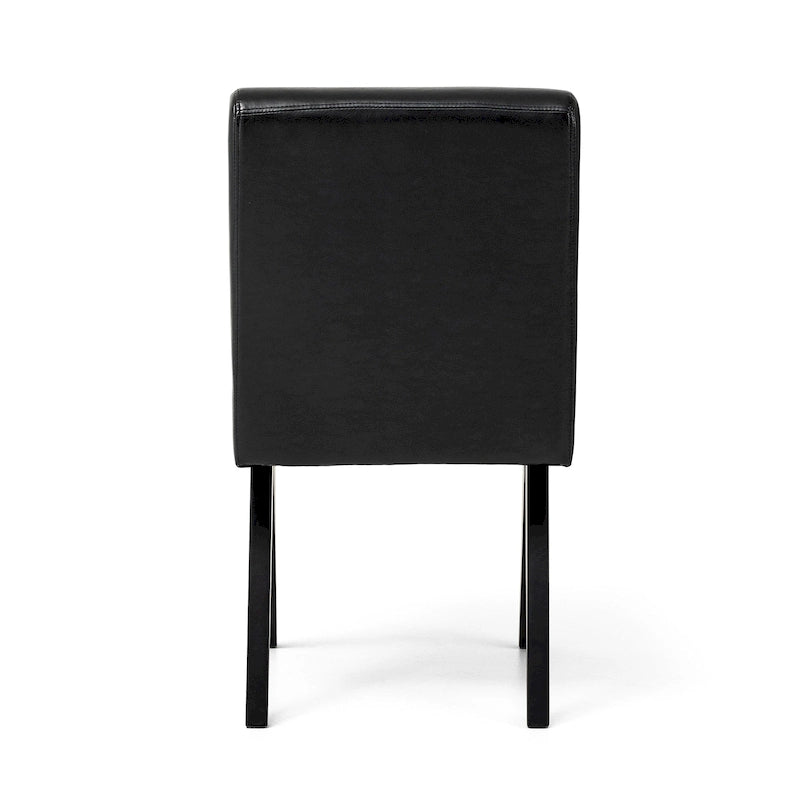 Ensemble de 4 chaises de salle à manger Glitzhome, revêtues de similicuir et dotées de pieds en bois en forme de V