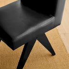 Ensemble de 4 chaises de salle à manger Glitzhome, revêtues de similicuir et dotées de pieds en bois en forme de V