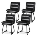 Ensemble de 2 ou 4 chaises de salle à manger d'appoint modernes Glitzhome, revêtues d'un épais cuir PU et dotées de pieds en métal