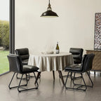 Ensemble de 2 ou 4 chaises de salle à manger d'appoint modernes Glitzhome, revêtues d'un épais cuir PU et dotées de pieds en métal