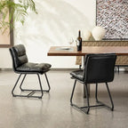 Ensemble de 2 ou 4 chaises de salle à manger d'appoint modernes Glitzhome, revêtues d'un épais cuir PU et dotées de pieds en métal