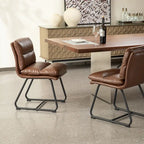 Ensemble de 2 ou 4 chaises de salle à manger d'appoint modernes Glitzhome, revêtues d'un épais cuir PU et dotées de pieds en métal