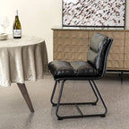 Ensemble de 2 ou 4 chaises de salle à manger d'appoint modernes Glitzhome, revêtues d'un épais cuir PU et dotées de pieds en métal