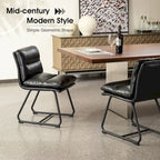 Ensemble de 2 ou 4 chaises de salle à manger d'appoint modernes Glitzhome, revêtues d'un épais cuir PU et dotées de pieds en métal