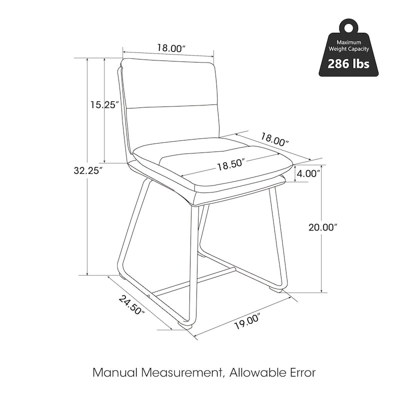 Ensemble de 2 ou 4 chaises de salle à manger d'appoint modernes Glitzhome, revêtues d'un épais cuir PU et dotées de pieds en métal