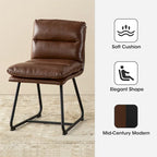Ensemble de 2 ou 4 chaises de salle à manger d'appoint modernes Glitzhome, revêtues d'un épais cuir PU et dotées de pieds en métal