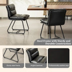 Ensemble de 2 ou 4 chaises de salle à manger d'appoint modernes Glitzhome, revêtues d'un épais cuir PU et dotées de pieds en métal
