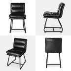 Ensemble de 2 ou 4 chaises de salle à manger d'appoint modernes Glitzhome, revêtues d'un épais cuir PU et dotées de pieds en métal