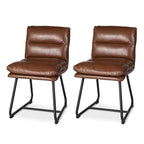 Ensemble de 2 ou 4 chaises de salle à manger d'appoint modernes Glitzhome, revêtues d'un épais cuir PU et dotées de pieds en métal