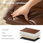 Ensemble de 2 ou 4 chaises de salle à manger d'appoint modernes Glitzhome, revêtues d'un épais cuir PU et dotées de pieds en métal