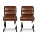 Ensemble de 2 ou 4 chaises de salle à manger d'appoint modernes Glitzhome, revêtues d'un épais cuir PU et dotées de pieds en métal