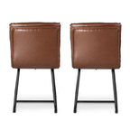 Ensemble de 2 ou 4 chaises de salle à manger d'appoint modernes Glitzhome, revêtues d'un épais cuir PU et dotées de pieds en métal