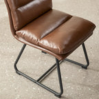 Ensemble de 2 ou 4 chaises de salle à manger d'appoint modernes Glitzhome, revêtues d'un épais cuir PU et dotées de pieds en métal