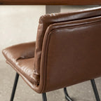 Ensemble de 2 ou 4 chaises de salle à manger d'appoint modernes Glitzhome, revêtues d'un épais cuir PU et dotées de pieds en métal