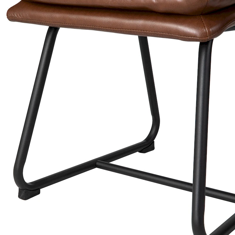 Ensemble de 2 ou 4 chaises de salle à manger d'appoint modernes Glitzhome, revêtues d'un épais cuir PU et dotées de pieds en métal