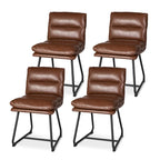 Ensemble de 2 ou 4 chaises de salle à manger d'appoint modernes Glitzhome, revêtues d'un épais cuir PU et dotées de pieds en métal