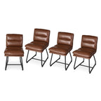 Ensemble de 2 ou 4 chaises de salle à manger d'appoint modernes Glitzhome, revêtues d'un épais cuir PU et dotées de pieds en métal