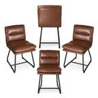 Ensemble de 2 ou 4 chaises de salle à manger d'appoint modernes Glitzhome, revêtues d'un épais cuir PU et dotées de pieds en métal