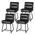 Ensemble de 2 ou 4 chaises de salle à manger d'appoint modernes Glitzhome, revêtues d'un épais cuir PU et dotées de pieds en métal