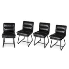 Ensemble de 2 ou 4 chaises de salle à manger d'appoint modernes Glitzhome, revêtues d'un épais cuir PU et dotées de pieds en métal