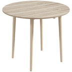 Table de salle à manger ronde pliante HOMCOM 35, table à abattants pliable pour petits espaces, petite table de cuisine avec pieds en bois massif
