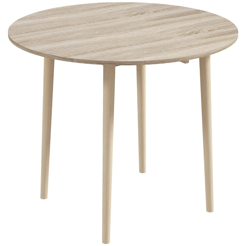 Table de salle à manger ronde pliante HOMCOM 35, table à abattants pliable pour petits espaces, petite table de cuisine avec pieds en bois massif