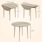 Table de salle à manger ronde pliante HOMCOM 35, table à abattants pliable pour petits espaces, petite table de cuisine avec pieds en bois massif