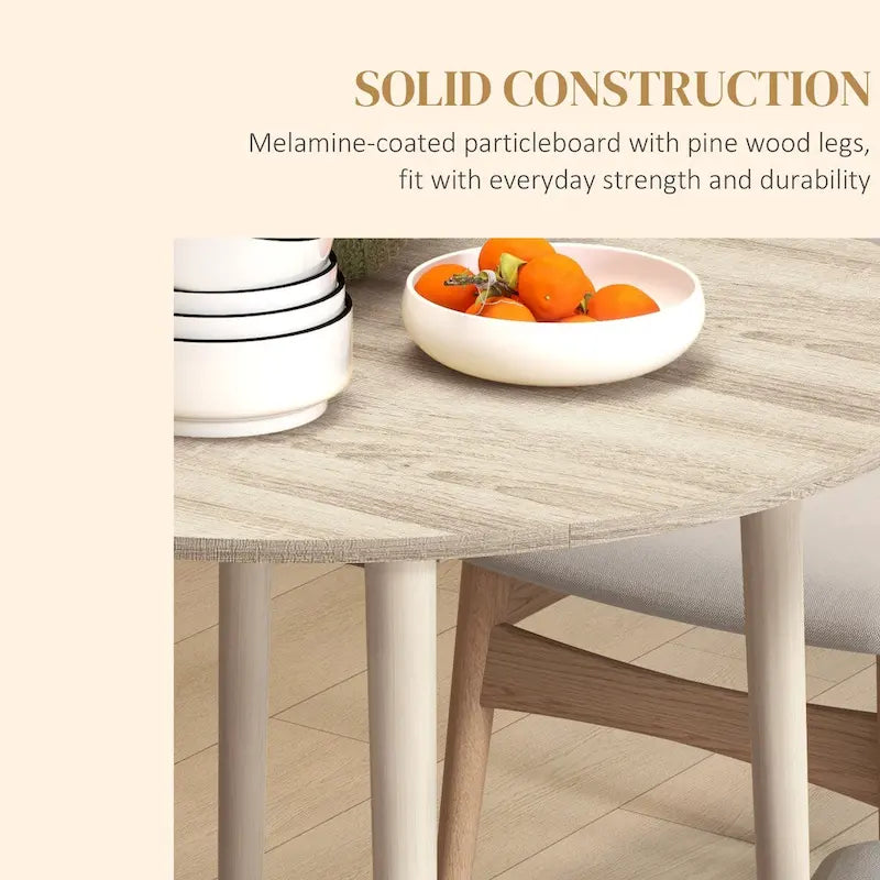 Table de salle à manger ronde pliante HOMCOM 35, table à abattants pliable pour petits espaces, petite table de cuisine avec pieds en bois massif