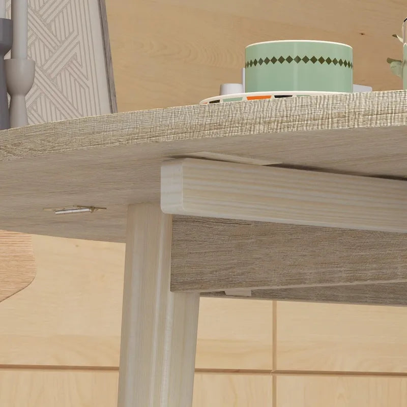 Table de salle à manger ronde pliante HOMCOM 35, table à abattants pliable pour petits espaces, petite table de cuisine avec pieds en bois massif