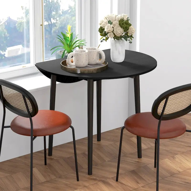 Table de salle à manger ronde pliante HOMCOM 35, table à abattants pliable pour petits espaces, petite table de cuisine avec pieds en bois massif