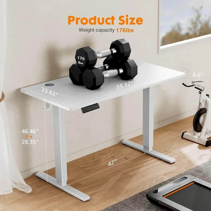Bureau assis-debout électrique réglable en hauteur, bureau ergonomique pour ordinateur, quatre tailles, quatre couleurs