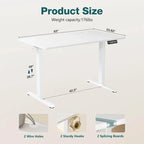 Bureau assis-debout électrique réglable en hauteur, bureau ergonomique pour ordinateur, quatre tailles, quatre couleurs