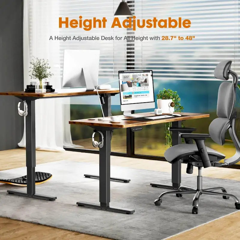 Bureau assis-debout électrique réglable en hauteur, bureau ergonomique pour ordinateur, quatre tailles, quatre couleurs