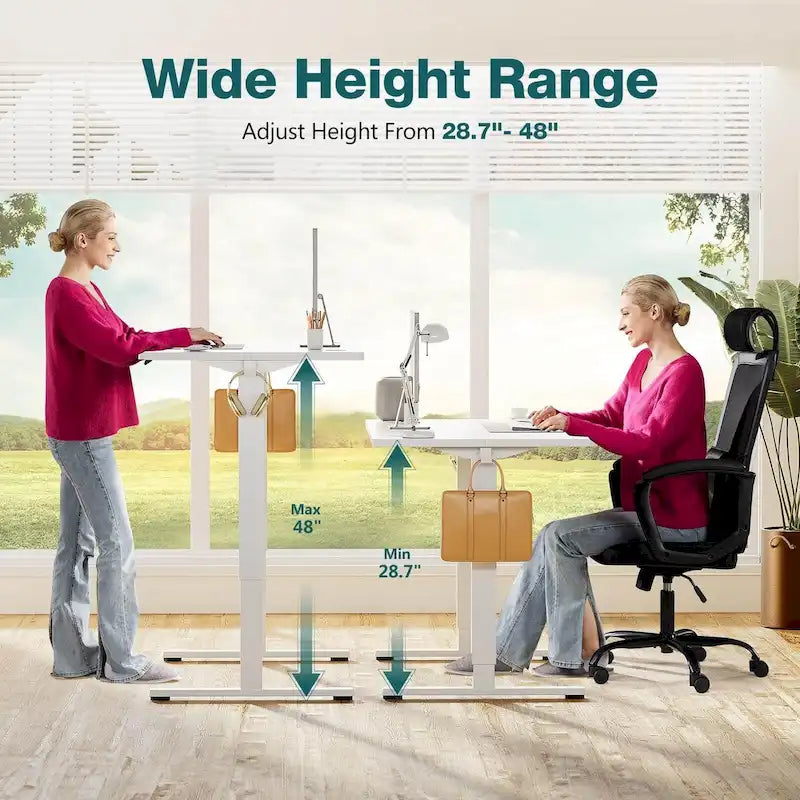 Bureau assis-debout électrique réglable en hauteur, bureau ergonomique pour ordinateur, quatre tailles, quatre couleurs