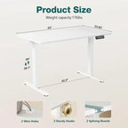 Bureau assis-debout électrique réglable en hauteur, bureau ergonomique pour ordinateur, quatre tailles, quatre couleurs